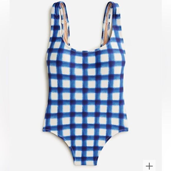 NWT J.Crew Scoopneck one-piece swimsuit in gingham Size 20 - Picture 4 of 5